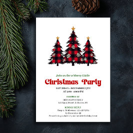 Classic Red Black Plaid Holiday Party Printable Einladung