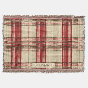 Classic Red & Black Tartan Kariert - Rustikaler Wa Decke