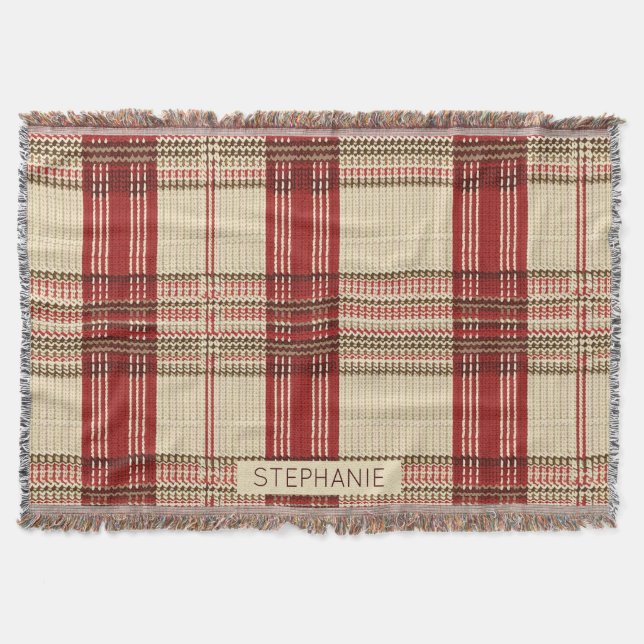 Classic Red & Black Tartan Kariert - Rustikaler Wa Decke (Vorderseite)
