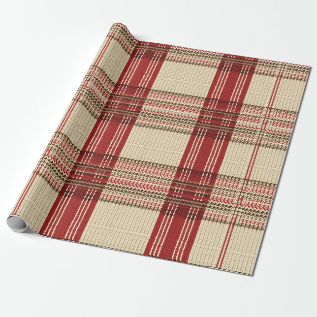 Classic Red & Black Tartan Kariert - Rustikaler Wa Geschenkpapier (Ungerollt)