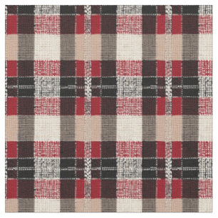 Classic Red & Black Tartan Kariert - Rustikales Wo Stoff
