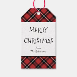 Classic Red Black Tartan Kariert Weihnachtsgeschen Geschenkanhänger