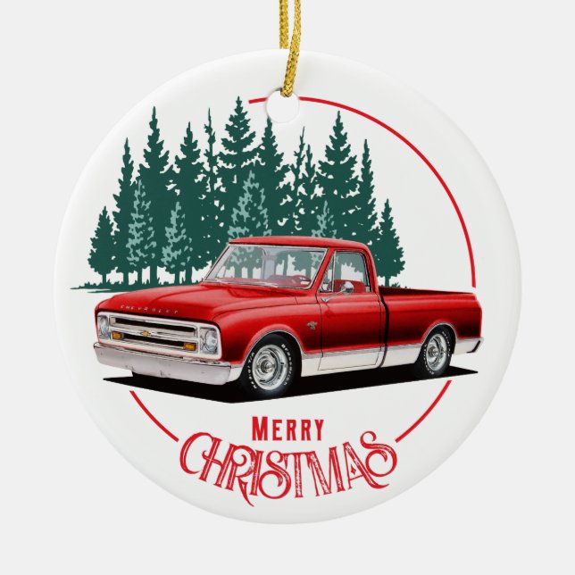 Classic Red C10 Christmas Keramik Ornament (Vorne)