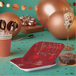 Classic Red Christmas Ornaments Christmas Pappteller