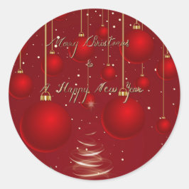 Classic Red Christmas Ornaments Christmas Runder Aufkleber
