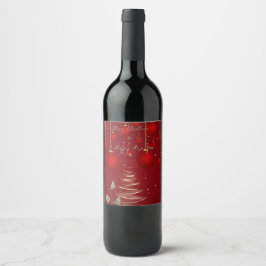 Classic Red Christmas Ornaments Christmas Weinetikett
