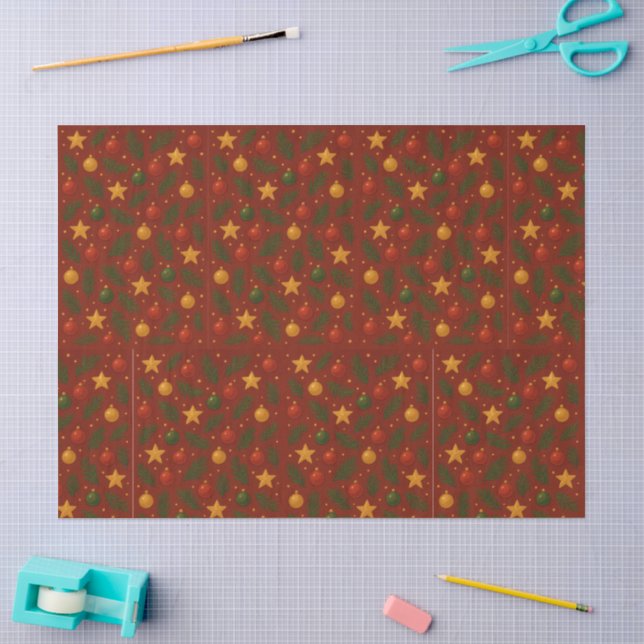 Classic Red Christmas Tissue - Weihnachtsgeschenk Seidenpapier (Basteln)