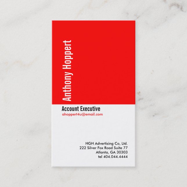 Classic Red Divider Business Card 2 Visitenkarte (Vorderseite)
