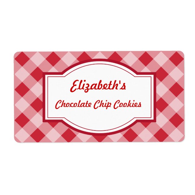 Classic Red Gingham Kitchen Labels (Vorne)