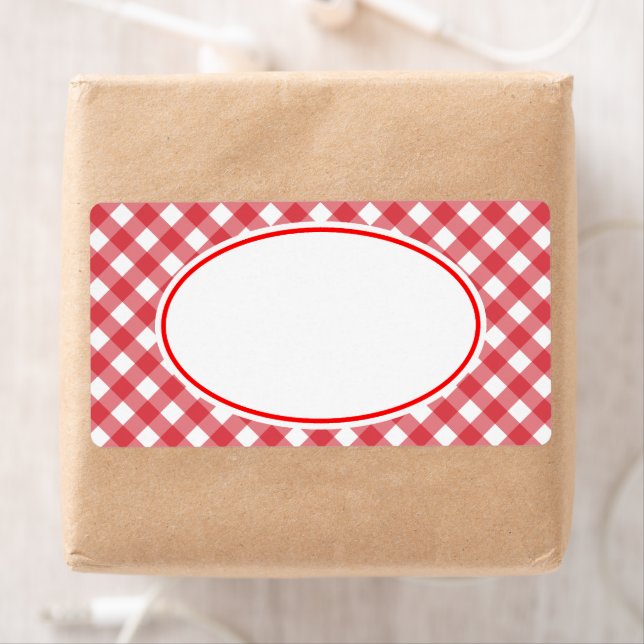 Classic Red Gingham Kitchen Labels (Insitu)