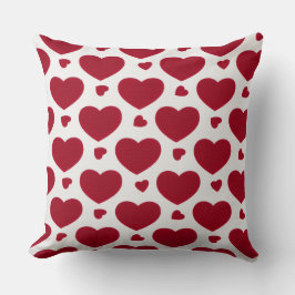 Classic Red Heart Pattern Cotton Throw Pillow Kissen