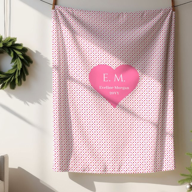 Classic Red Hearts Personalized Valentine Gift  Sherpadecke (Classic Red Hearts Personalized Valentine Gift Sherpa Blanket)