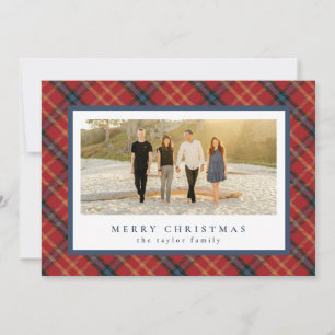 Classic Red Kariert Christmas Card Feiertagskarte