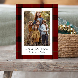 Classic Red Kariert Frame Foto Weihnachten