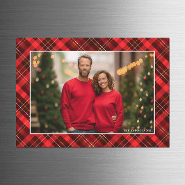 Classic Red Kariert Tartan Foto Magnet