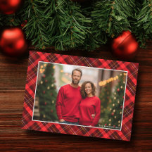 Classic Red Kariert Tartan Weihnachts-Foto