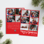 Classic Red Merry Christmas Vertical 10 Foto Feiertagskarte<br><div class="desc">Feiern Sie die Saison mit dieser einzigartigen, klassischen Red Merry Weihnachten senkrechten 10 Foto-Urlaubskarte mit einer Touch von Vintagem Charme. Das minimalistische Design präsentiert eine elegante Rot-Weiß-Palette, die den gemütlichen Geist des Winters widerspiegelt. Seine moderne und lustige Anziehungskraft, gepaart mit der traditionellen Formulierung, schafft ein perfektes Gleichgewicht zwischen Kühnheit und...</div>