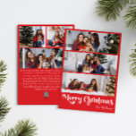 Classic Red Merry Christmas Vertical 6 Foto Feiertagskarte<br><div class="desc">Feiern Sie die Saison mit dieser einzigartigen, klassischen Red Merry Weihnachtskarte 6 Foto mit einer Touch von Vintagem Charme. Das minimalistische Design präsentiert eine elegante Rot-Weiß-Palette, die den gemütlichen Geist des Winters widerspiegelt. Seine moderne und lustige Anziehungskraft, gepaart mit der traditionellen Formulierung, schafft ein perfektes Gleichgewicht zwischen Kühnheit und Klasse....</div>