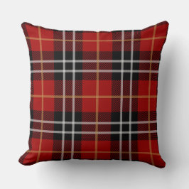 Classic Red Plaid Throw Pillow Kissen
