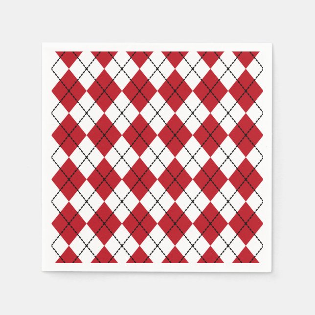 Classic Red Raute GRILLEN Picnic Summer Serviette (Vorderseite)