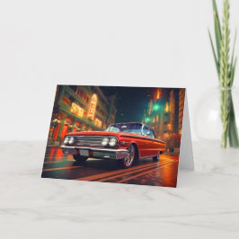 Classic Red Ride Cinematic Auto Leere Mitteilungsk Dankeskarte