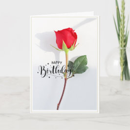 Classic Red Rose Birthday folded Greeting Card Karte