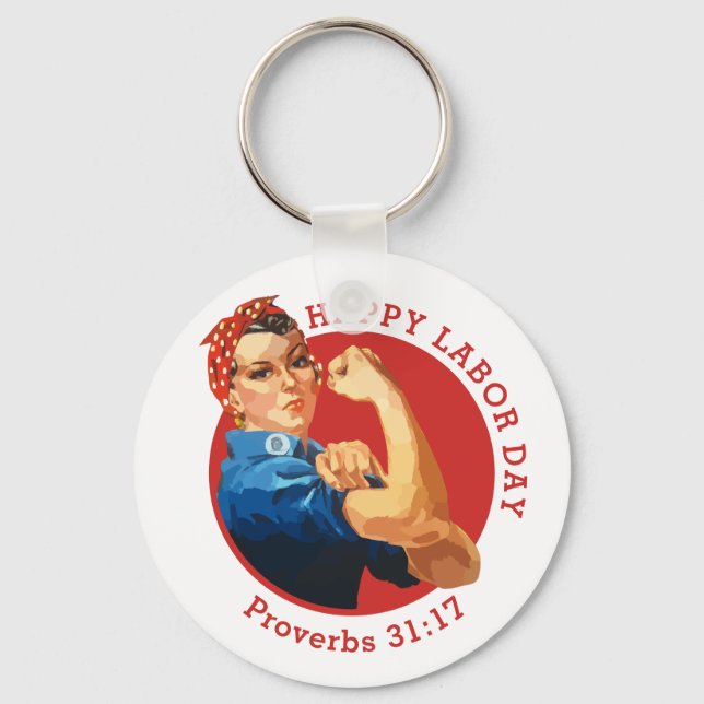 Classic Red ROSIE THE RIVETER Schlüsselanhänger (Vorderseite)