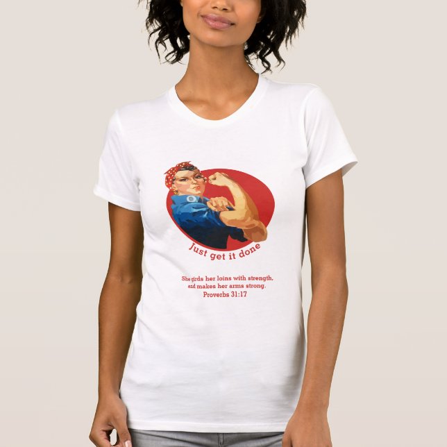 Classic Red ROSIE THE RIVETER T-Shirt (Vorderseite)