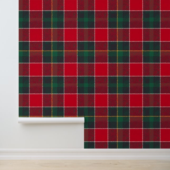 Classic Red Scottish Plaid Tapete (Anwendung)