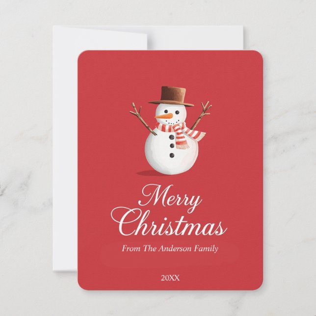 Classic Red Snowman Familie Weihnachten (Vorderseite)