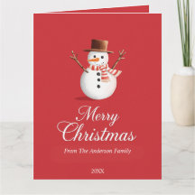 Classic Red Snowman Familie Weihnachten