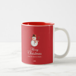 Classic Red Snowman Familie Weihnachten Zweifarbige Tasse