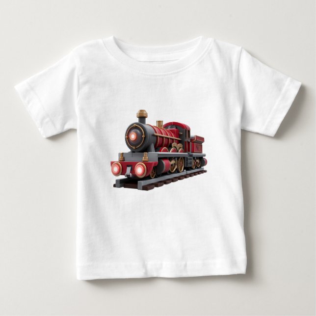 Classic Red Steam Train – Adventure Kids T-Shirt  (Vorderseite)