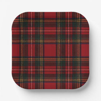Classic Red Tartan Plaid Pattern Plate Pappteller