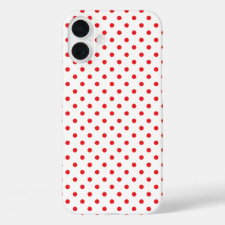 Classic Red Tiny Polka Dot Pattern iPhone 16 Plus Hülle