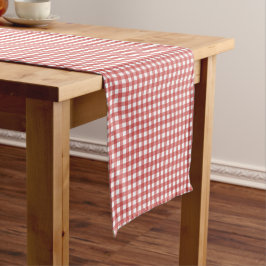 Classic Red und White Gingham Kurzer Tischläufer