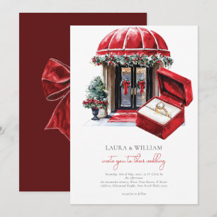 Classic Red Vintage Christmas Einladung