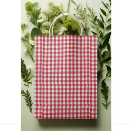 Classic Red & White Buffalo Check Gingham Pattern  Kleine Geschenktüte