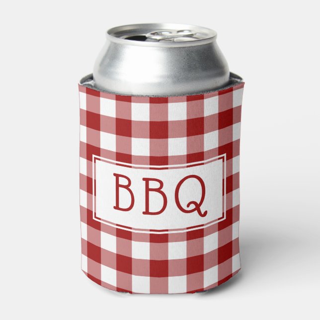 Classic Red White Gingham Pattern GRILLEN Party Dosenkühler (Kanne Vorderseite)