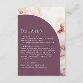 Classic Regal Purple Peonies Arch Wedding Details Begleitkarte
