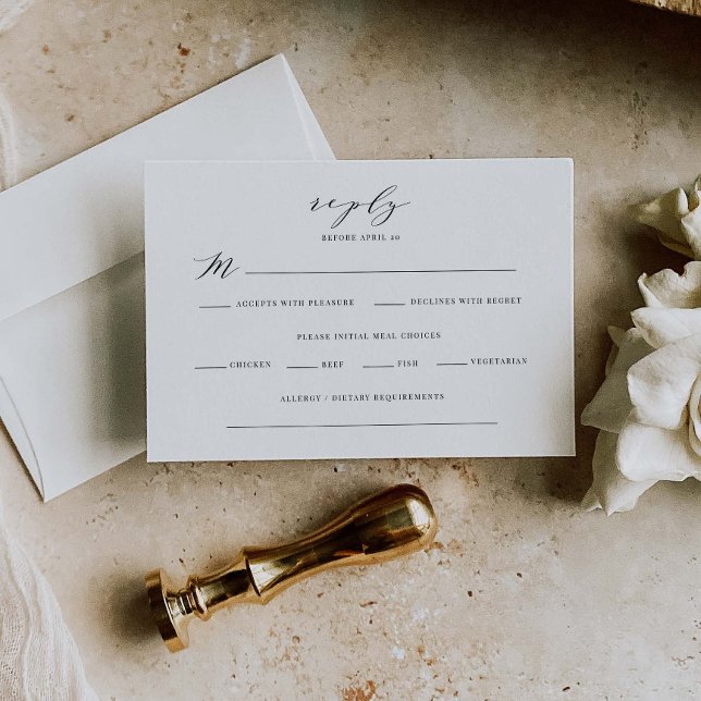 Classic Reply Enclosure Card Wedding Meal J102 Dankeskarte (Von Creator hochgeladen)