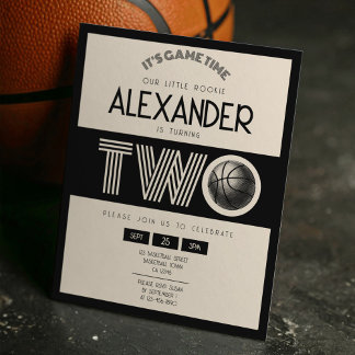 Classic Retro Black Basketball Budget 2. Geburtsta