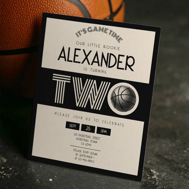 Classic Retro Black Basketball Budget 2. Geburtsta (Von Creator hochgeladen)