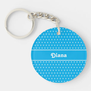 Classic Retro Nom Polka Dot Sky bleu et blanc