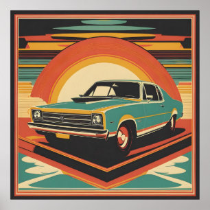 Classic rétro poster de voiture vintage