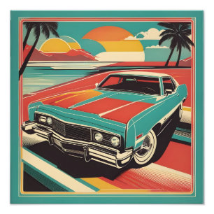 Classic rétro poster de voiture vintage