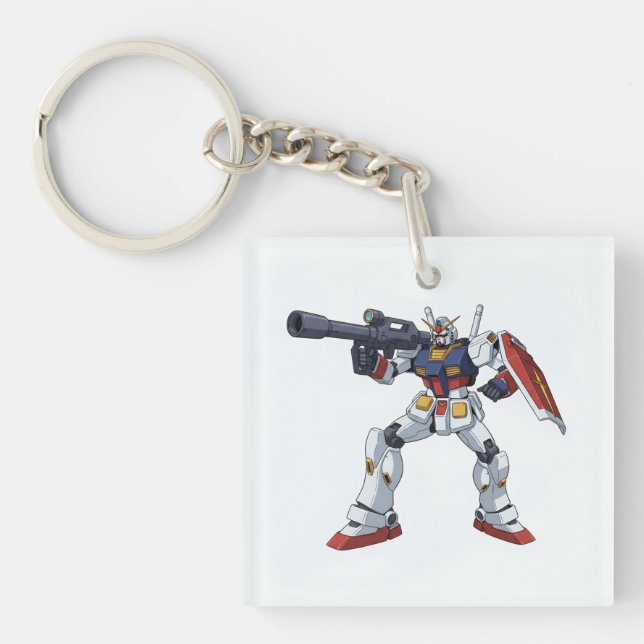 Classic Retro RX-78-2 Gundam Mecha Anime Illustrat Schlüsselanhänger (Vorderseite)