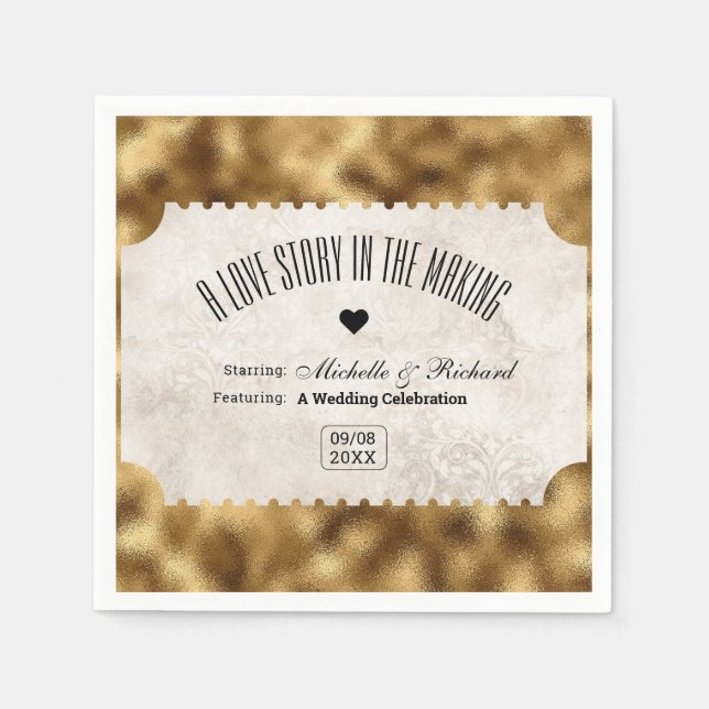 Classic Retro Vintag Movie Ticket Cinema Serviette (Vorderseite)