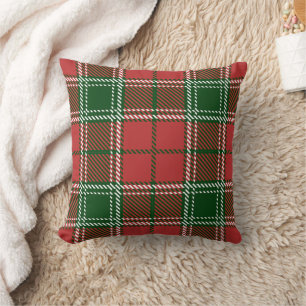 Classic Retro Weihnachten Kariert Red Green Kissen
