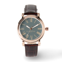 Classic Roman Numerals Elegant Typography Stylish Armbanduhr